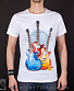 футболка гитары "hard rock cafe" (белая)
