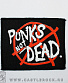 нашивка anarchy анархия punks not dead (лого, надпись белая, горизонтальная)