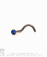Крючок для носа Титан со Стразом (синим) 0,8 х 6 х 2