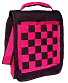 сумка с вышивкой клетка черно-розовая