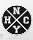 нашивка new york hardcore "nyhc" (лого белое, круглая)