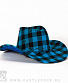 шляпа ковбойская клетка синяя