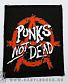 нашивка anarchy анархия punks not dead (лого, надпись белая, вертикальная)