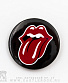 значок rolling stones (лого, черный)