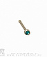 Гвоздик для носа Титан со Стразом (голубым) 1 х 8 х 2,5