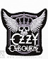 нашивка ozzy osbourne (лого ч/б, вышивка)