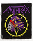 нашивка anthrax (череп индейца, вышивка)
