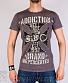 футболка addiction крест мальтийский "sell your soul" (серая)