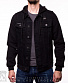 куртка джинсовая черная с капюшоном (рукава футер) vkc1027