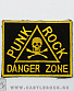 нашивка punk rock danger zone (череп, вышивка)