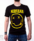 футболка nirvana (смайл, надпись сверху)
