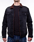 куртка джинсовая черная утепленная (коричневая подкладка) y-6137-a