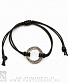 фенечка-шнурок кольцо "peace" (черная)