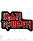 нашивка iron maiden (лого красное, резная, вышивка)