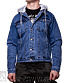 куртка джинсовая голубая с капюшоном серым ktb8321