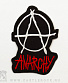 нашивка термо anarchy анархия (лого, надпись красная, вышивка)