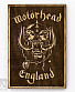 магнит прямоугольный деревянный motorhead "england" (лого темное, темный)
