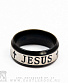 кольцо стальное jesus (металлик с черным)