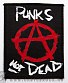 нашивка anarchy анархия punks not dead (лого, надпись белая, стилизованная)