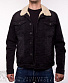 куртка джинсовая черная утепленная (белая подкладка) 2056