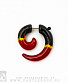 Обманка Акрил Спираль (черно-красная с желтым) 8 мм