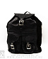 рюкзак кожаный черный (два кармана, комбинированный)