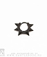 серьга кликер кольцо с шипами (6 шипов, сечение прямоугольное, черная) 11 мм