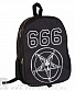 рюкзак принт пентаграмма бафомет 666 (ч/б)