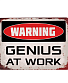 warning genius at work