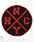нашивка new york hardcore "nyhc" (лого красное, круглая)