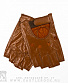 перчатки кожаные женские обр/пал коричневые лакированные (перфорация, на липучке)