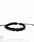фенечка плетеная бусины черные (круг, черная)