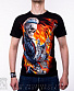 футболка скелет гитариста в огне (светится)