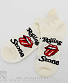 носки короткие rolling stones (лого, надпись, белые)