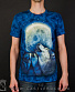 футболка волки и луна (синяя) total