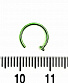 Кольцо для носа Сталь Разжимное Зеленое со Стопором 0,8 х 8
