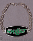 браслет на цепочке skillet (зеленая надпись)