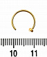 Кольцо для носа Сталь Разжимное Золотистое со Стопором 0,8 х 10