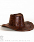 шляпа ковбойская коричневая темная (потертая)