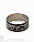 кольцо стальное дракон и феникс (металлик с черным)