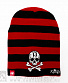 шапка с вышивкой княzz череп 13 (черно-красная)