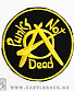 нашивка anarchy анархия punks not dead (лого и надпись желтые, вышивка)