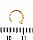 Кольцо для носа Сталь Разжимное Золотистое со Стопором 0,8 х 8